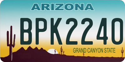 AZ license plate BPK2240