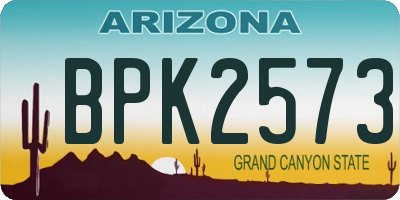 AZ license plate BPK2573