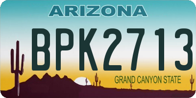 AZ license plate BPK2713
