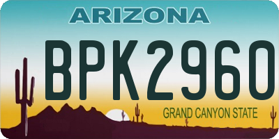 AZ license plate BPK2960