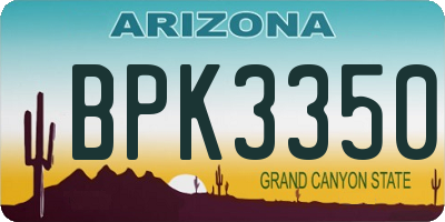 AZ license plate BPK3350