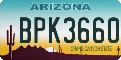AZ license plate BPK3660