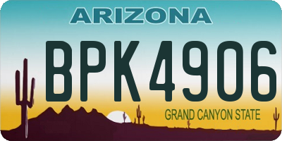 AZ license plate BPK4906