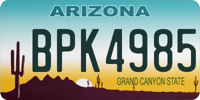 AZ license plate BPK4985