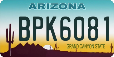 AZ license plate BPK6081
