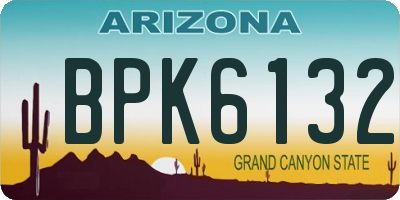 AZ license plate BPK6132