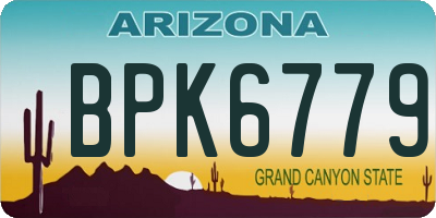 AZ license plate BPK6779