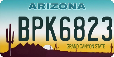 AZ license plate BPK6823