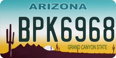 AZ license plate BPK6968