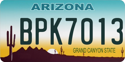 AZ license plate BPK7013