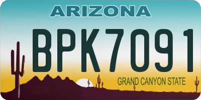 AZ license plate BPK7091