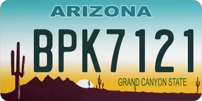 AZ license plate BPK7121