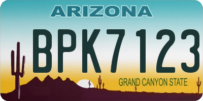 AZ license plate BPK7123