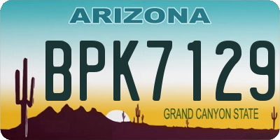 AZ license plate BPK7129