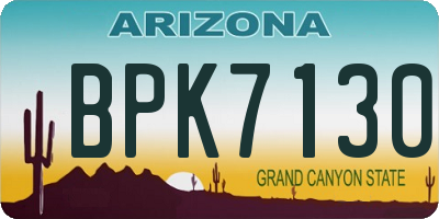 AZ license plate BPK7130