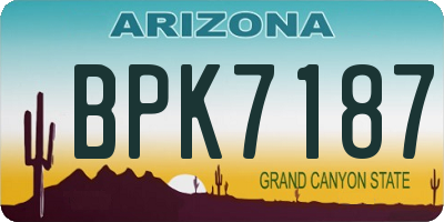 AZ license plate BPK7187