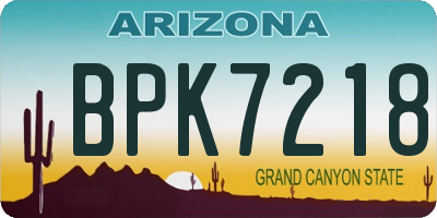 AZ license plate BPK7218
