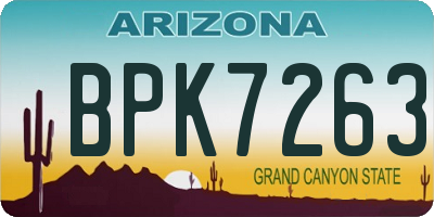 AZ license plate BPK7263