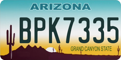 AZ license plate BPK7335