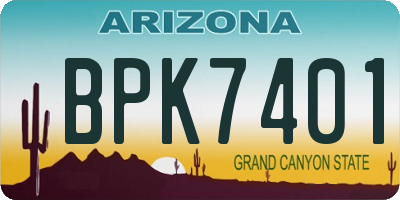 AZ license plate BPK7401
