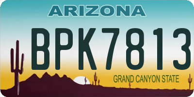 AZ license plate BPK7813
