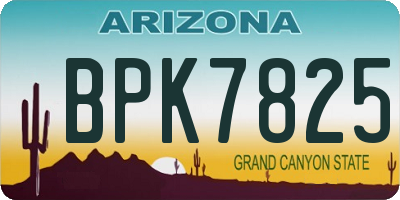 AZ license plate BPK7825
