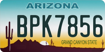 AZ license plate BPK7856