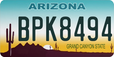 AZ license plate BPK8494