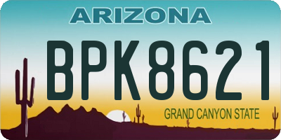 AZ license plate BPK8621
