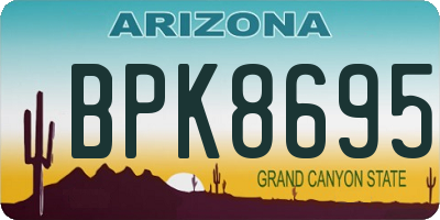 AZ license plate BPK8695