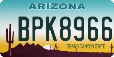 AZ license plate BPK8966