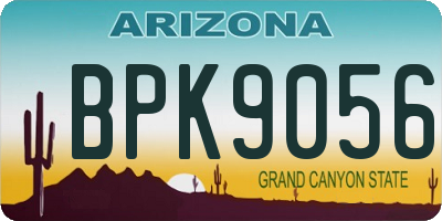 AZ license plate BPK9056