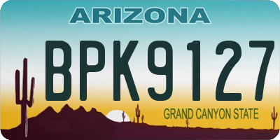 AZ license plate BPK9127