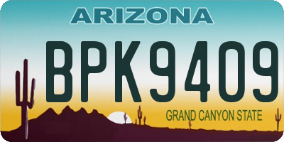 AZ license plate BPK9409