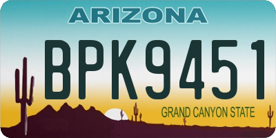 AZ license plate BPK9451