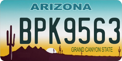 AZ license plate BPK9563