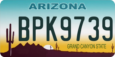 AZ license plate BPK9739