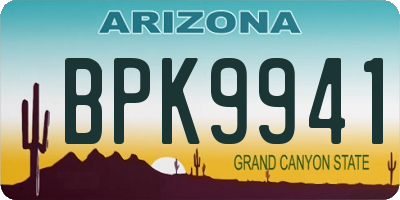 AZ license plate BPK9941