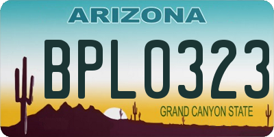 AZ license plate BPL0323