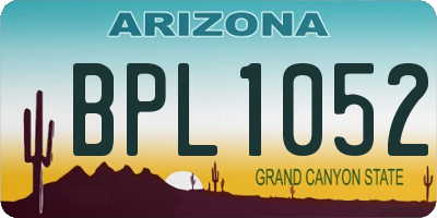 AZ license plate BPL1052