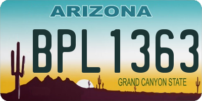 AZ license plate BPL1363