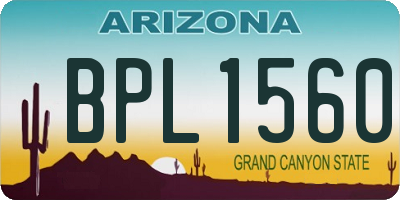AZ license plate BPL1560