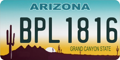 AZ license plate BPL1816