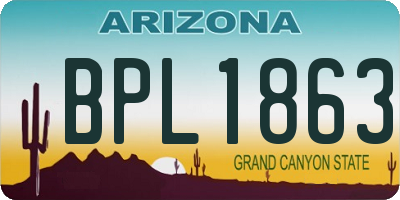 AZ license plate BPL1863