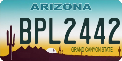 AZ license plate BPL2442
