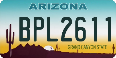AZ license plate BPL2611