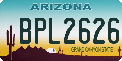 AZ license plate BPL2626