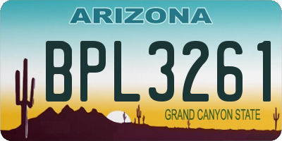 AZ license plate BPL3261