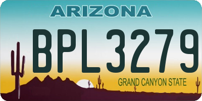 AZ license plate BPL3279