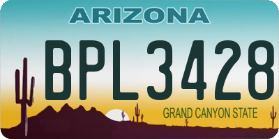 AZ license plate BPL3428
